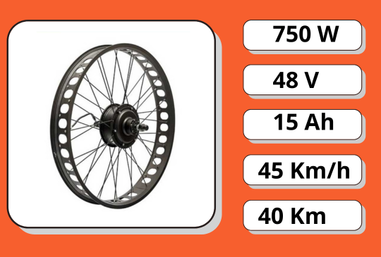 Електронабір MXUS 750W на FatBike Li-ion 15Ah у корпусі
