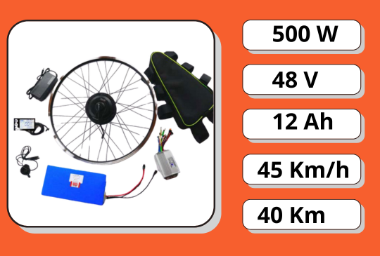 Посилений електронабір MXUS 500W LiFePO4 (2000 циклів) 12Ah
