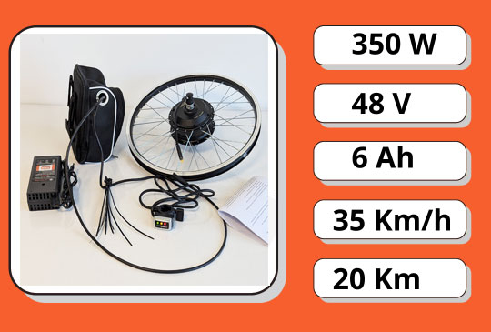 Якісний електронабір MXUS 350W LiFePO4 (2000 циклів) 6Ah